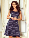 numoco Kleid mit Ausschnitt - dunkelblau mit Tupfen Numoco STELLA