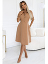 numoco Flowy Shirt Dress with Belt - MOCHA MOUSSE