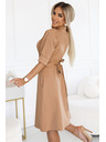 numoco Flowy Shirt Dress with Belt - MOCHA MOUSSE