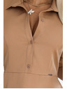 numoco Flowy Shirt Dress with Belt - MOCHA MOUSSE