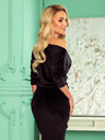 numoco Sportkleid mit Krawatte und Taschen - Velours - Schwarz Numoco