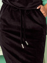 numoco Sportkleid mit Krawatte und Taschen - Velours - Schwarz Numoco