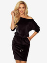 numoco Sportkleid mit Krawatte und Taschen - Velours - Schwarz Numoco