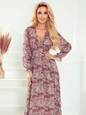 numoco Chiffon Midikleid - braun Boho-Muster Numoco