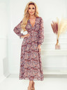 numoco Chiffon Midikleid - braun Boho-Muster Numoco