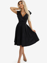 numoco Schwarzes Damen Kleid mit verlängertem Ausschnitt Numoco