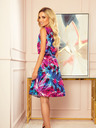 numoco Numoco VICTORIA Trapezkleid mit blauen und rosa Blumen