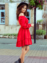 numoco DAISY Kleid mit Rüschen - rot Numoco