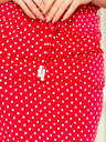 numoco Sportliches Kleid mit Bindeband und Taschen - rot + gepunktet Numoco
