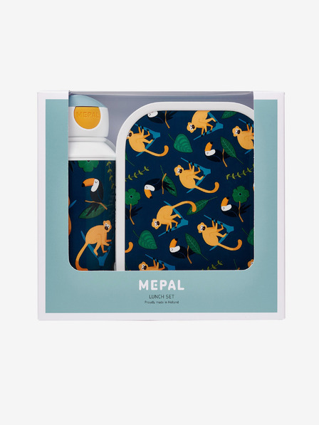 Mepal Mepal Campus Dschungel dunkelblau gemustertes Snack-Set für Kinder