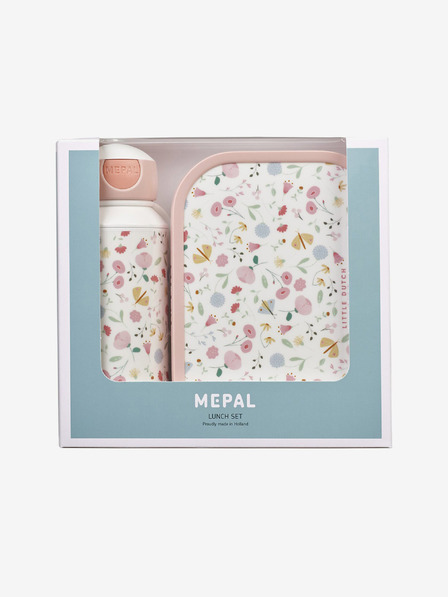 Mepal Rosa und weißes Mepal Campus Little Dutch Blumen & Schmetterlinge gemustertes Snack-Set für Kinder