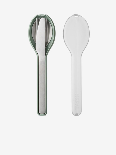 Mepal Mepal Ellipse Edelstahl-Reisebesteck-Set in Silber und Grün
