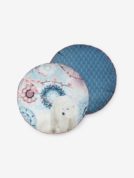Hip Bedding 55 cm Durchmesser - Blau gemustertes Wendekissen Home Hip Kodiak