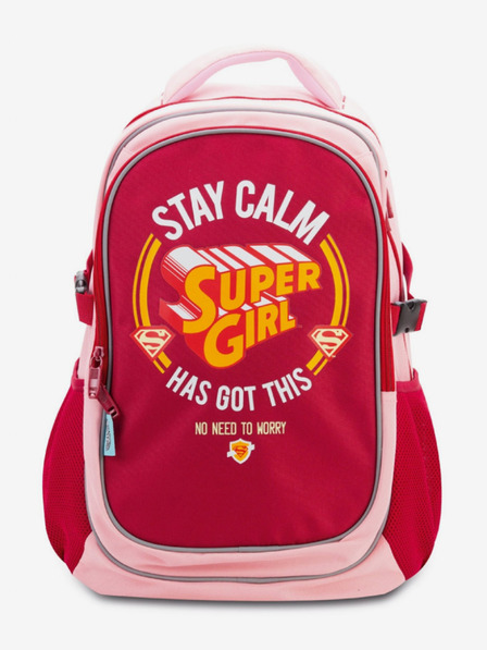BAAGL  Supergirl Schulrucksack mit Poncho - STAY CALM