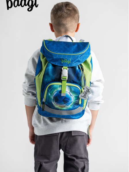 BAAGL  Blaues 3 SET Airy Soccer Ball: Rucksack, Mäppchen, Tasche Baagl