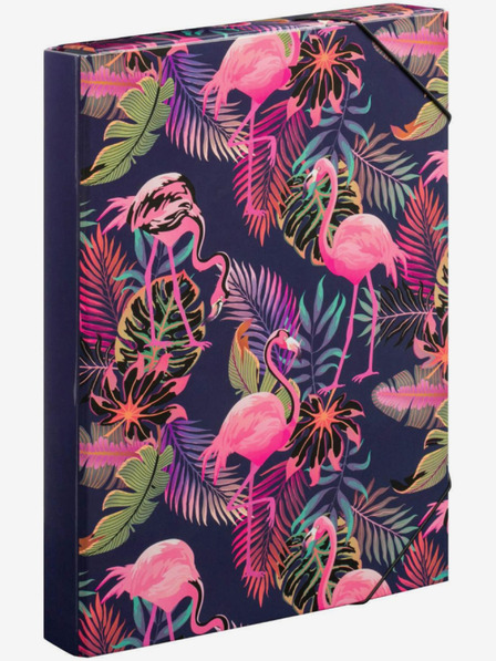 BAAGL  Blaue Schulhefthülle A4 Jumbo Flamingos Baagl