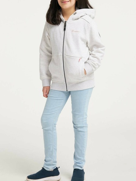 Ragwear Ragwear Theea weißer Kapuzenpullover mit Reißverschluss für Mädchen