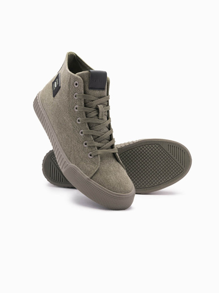 Ombre Clothing Herren-Turnschuhe aus Canvas - oliv V2 OM-FOTH-0186 Ombre Clothing
