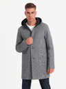 Ombre Clothing Herren Melange langer Mantel mit Kapuze Ombre Clothing