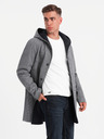 Ombre Clothing Herren Melange langer Mantel mit Kapuze Ombre Clothing