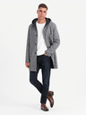 Ombre Clothing Herren Melange langer Mantel mit Kapuze Ombre Clothing
