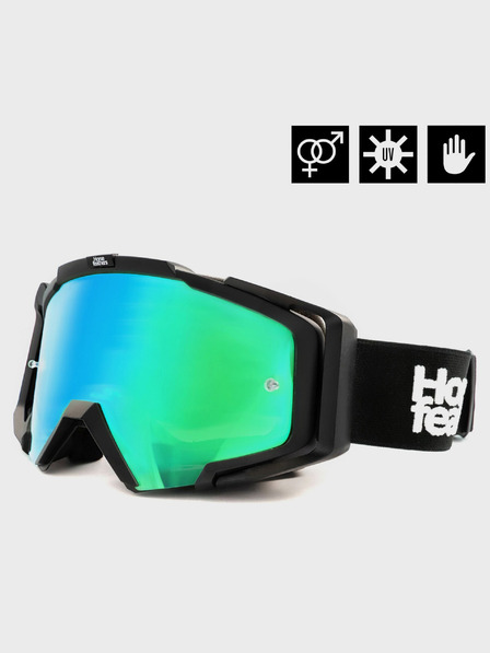 Horsefeathers MTB Brille Patriot - schwarz/spiegel grün HORSEFEATHERS