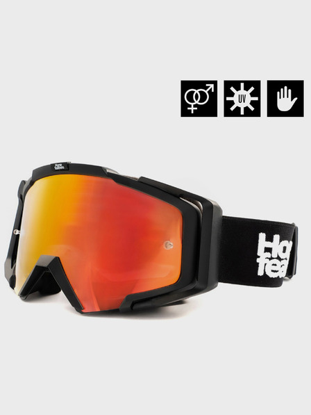 Horsefeathers MTB Brille Patriot - schwarz/spiegel rot HORSEFEATHERS