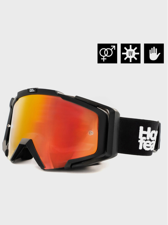 Horsefeathers MTB Brille Patriot - schwarz/spiegel rot HORSEFEATHERS