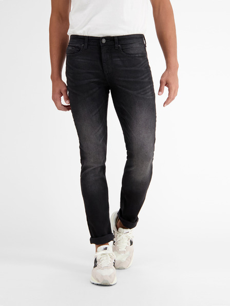 LERROS Dunkelgraue Slim Fit Herrenjeans mit Stickerei-Effekt LERROS
