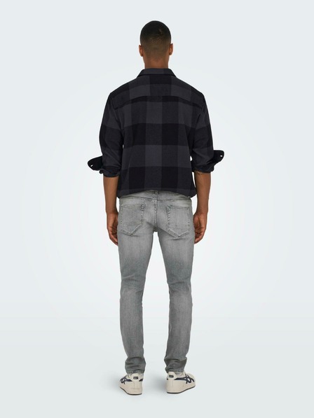 ONLY & SONS Hellgraue Slim Fit-Jeans für Herren mit Stickerei-Effekt ONLY & SONS Loom