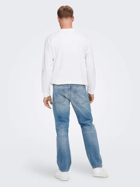 ONLY & SONS Blaue, locker sitzende Jeans mit Ripp-Effekt ONLY & SONS Edge
