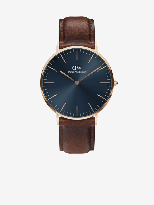 Daniel Wellington Dunkelbraune Herren-Ledenuhr Daniel Wellington CLASSIC