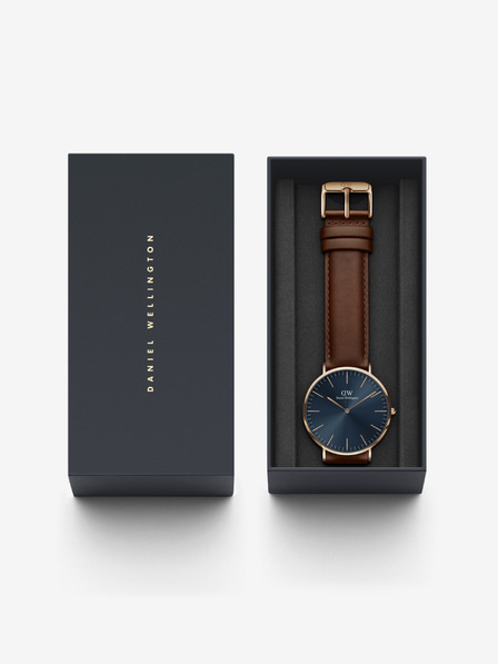 Daniel Wellington Dunkelbraune Herren-Ledenuhr Daniel Wellington CLASSIC