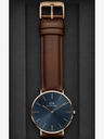 Daniel Wellington Dunkelbraune Herren-Ledenuhr Daniel Wellington CLASSIC
