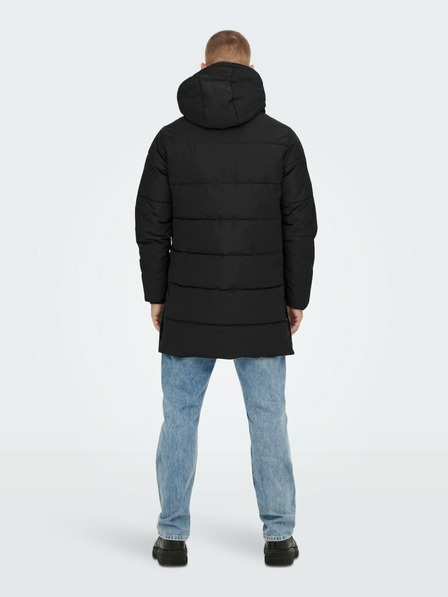 ONLY & SONS Schwarzer Herren-Steppwintermantel ONLY & SONS Carl