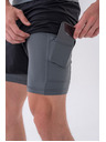 Nebbia Doppellagige Shorts mit Handytaschen 318 M,grau