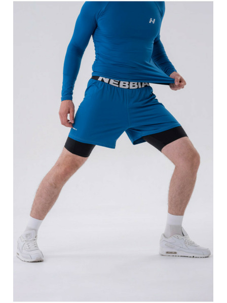 Nebbia Doppellagige Shorts mit Handytaschen 318 Blau M,blau