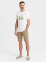 Ombre Clothing Einfarbige Herren-Cargo-Shorts mit Cargotaschen - Sand V1 OM-SRCG-0133 Ombre Clothing