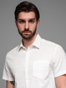 Ombre Clothing Herren Kurzarmhemd mit kubanischem Kragen weiß Ombre Clothing