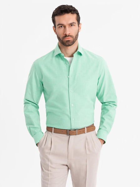 Ombre Clothing Herrenhemd aus Baumwolle in Pastellfarben - mint Ombre Clothing