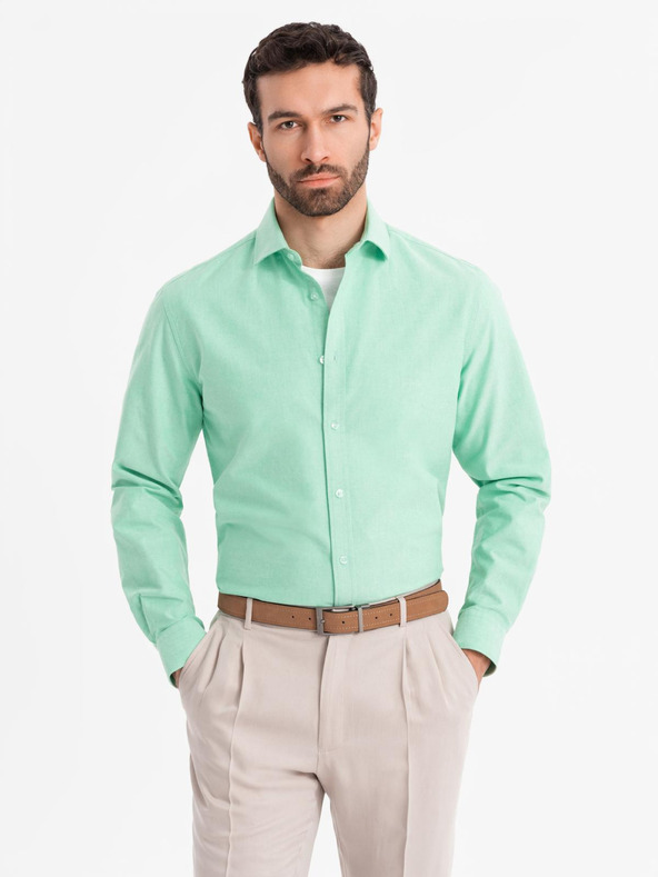 Ombre Clothing Herrenhemd aus Baumwolle in Pastellfarben - mint Ombre Clothing