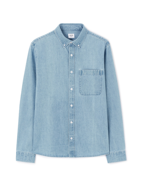 Celio Blaues Herren Jeanshemd Celio Ladenim