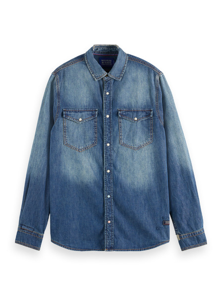Scotch & Soda Blaues Herren-Denimhemd Scotch & Soda Arbeitskleidung