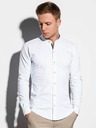 Ombre Clothing Herren Langarmhemd K542 - Weiß