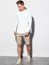 Ombre Clothing Herren Langarmhemd K542 - Weiß