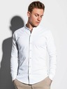 Ombre Clothing Herren Langarmhemd K542 - Weiß