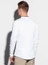 Ombre Clothing Herren Langarmhemd K542 - Weiß