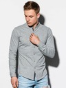 Ombre Clothing Herren-Langarmhemd K542 - Grau