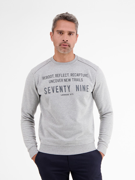 LERROS Hellgraues Herren-Sweatshirt LERROS