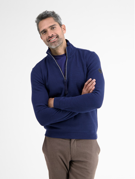 LERROS Dunkelblaues Herren-Basic-Sweatshirt LERROS